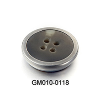 4 Holes Horn Button with Metal Ring