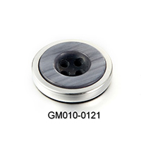 4 Holes Horn Button with Metal Ring